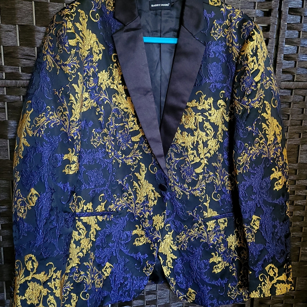 Elegant Blue and Gold Blazer